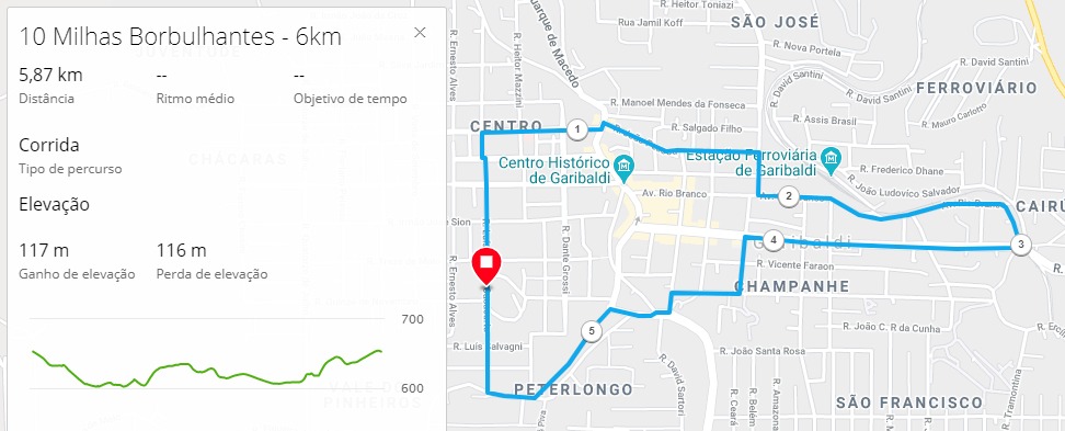 Mapa 10 Milhas Borbulhantes 6km